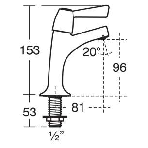 Armitage Shanks Commercial Brassware -  Alterna 21 Pillar Taps Chrome 1/2 Hn Lever Handles B1679aa