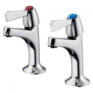 Armitage Shanks Commercial Brassware -  Alterna 21 Pillar Taps Chrome 1/2 Hn Lever Handles B1679aa