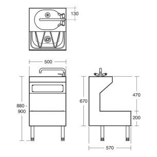 Armitage Shanks Commercial Sanitaryware -  Armitage Shanks Janitorial Unit 50x57 Pol S/s And Mxr S0711my