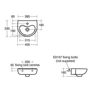 Armitage Shanks Commercial Sanitaryware -  Armitage Shanks Contour 21 Splash S2635 400mm One Tap Hole Basin Wh S263501