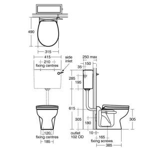Armitage Shanks Commercial Sanitaryware -  Armitage Shanks Contour 21 Pan 305 White Schools Btw S304601
