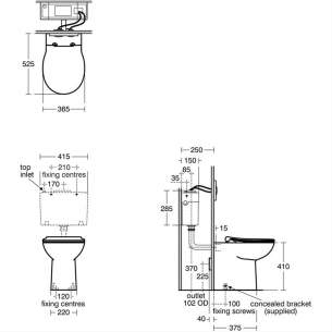 Armitage Shanks Commercial Sanitaryware -  Armitage Shanks Contour 21 Plus Rimless Btw Pan S0439hy