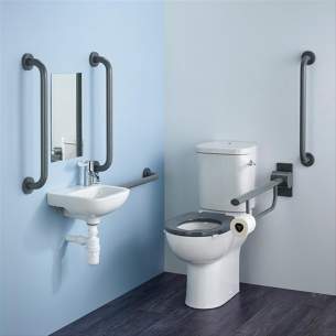Armitage Shanks Doc M Packs -  Ideal Standard Contour 21 Plus Doc M Grey Rails C/c Lh S0683lj