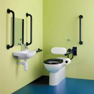 Armitage Shanks Commercial Sanitaryware -  Armitage Shanks Contour 21 Plus Doc M Chrcoal Rails Btw Lh