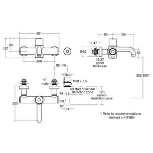 Armitage Shanks Commercial Brassware -  Armitage Shanks Markwik 21 Demountable Panel Mixer Flow Sensor A6245aa