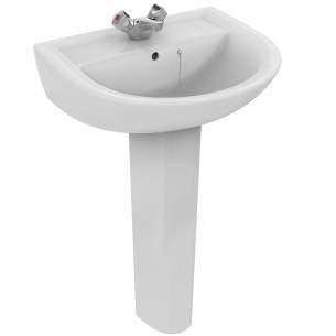 Sandringham 21 Sanitaryware -  Armitage Shanks Sandringham 21 E8962 550mm One Tap Hole Basin Inc C/h Wht E896201