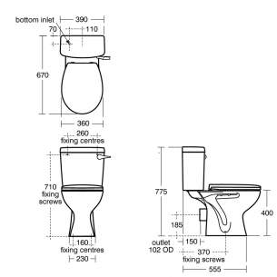 Sandringham 21 Sanitaryware -  Armitage Shanks Sandringham 21 E8968 6 Or 4l S/f Cistern B/i Wh