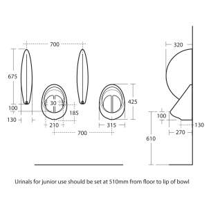 Armitage Shanks Commercial Sanitaryware -  Armitage Shanks Sanura Hy Urinal 40 Wht Waterless Nosprdhl