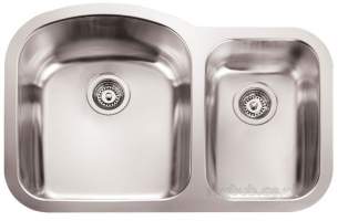 Rangemaster Sinks -  Rangemaster Atlantic 2 0b Undermount Right Hand Sink Ss