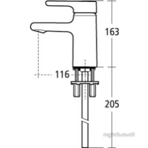 Ideal Standard Art and design Brassware -  Ideal Standard Attitude A4609 Sl One Tap Hole Bath Filler Cp