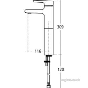 Ideal Standard Art and design Brassware -  Ideal Standard Attitude A4755 Sl One Tap Hole Ves Basin Mixer Cp A4755aa
