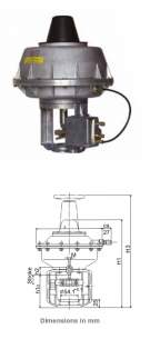 Johnson Linear Plant Flanged Valves -  Johnson Pa-2000 Pneumatic Valve Actuator Pa-2030-3222