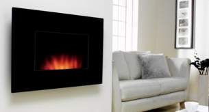 Be Modern Fires Gas and Electric -  Bm Dante Wall Mount Fire -flat Blk Glass