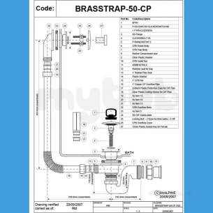 Mcalpine Metalic Traps and Waste -  Brasstrap-50-cp 1.5 Inch Bath Tr Waste O/flow