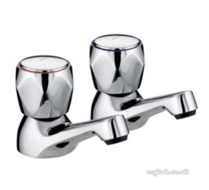 Bristan Brassware -  Value Club Basin Taps C/w Metal Heads Cp