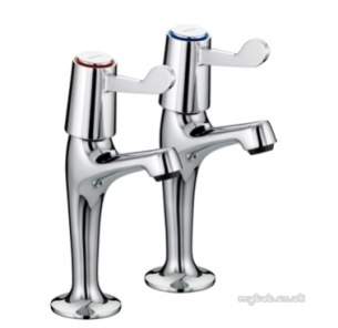 Bristan Brassware -  Value Lever High Neck Pillar Taps Chrome Plated Wth