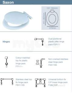 Celmac Wc Seats -  Saxon Ssa12 M/w Seat And Cover Ss Hinge Wh