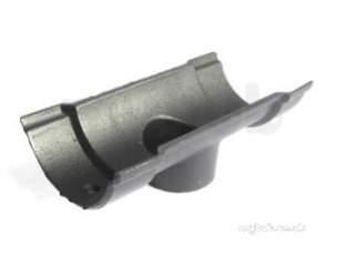 Classical Cast Iron Rainwater -  125mm X 75mm Centre Nozzle Beaded G826 Cast Iron