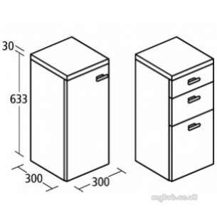 Ideal Standard Concept Furniture -  Ideal Standard Concept E6456wg W/h 300 Storage Gl/wh