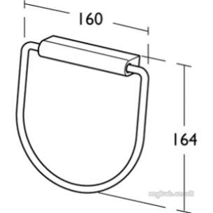 Ideal Standard Concept Accessories -  Ideal Standard Concept N1317aa Towel Ring Cp