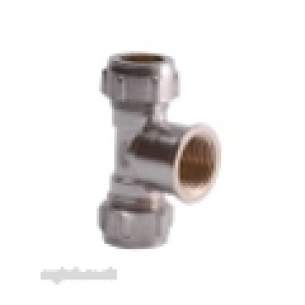 Ibp Conex Compression Fittings -  Conex 617cp Chrome Plated 22mm X 22mm X 3/4 Inch Fi Red Tee