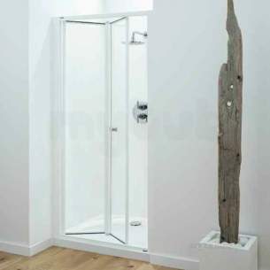 Coram Optima Shower Enclosures -  Coram Optima 800mm Bi-fold Door Wh/cl Door Only