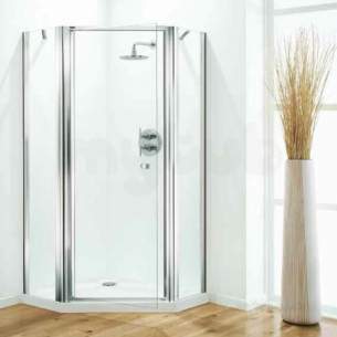 Coram Optima Shower Enclosures -  Coram Optima 900mm Pentagon Pack Ch/mod1