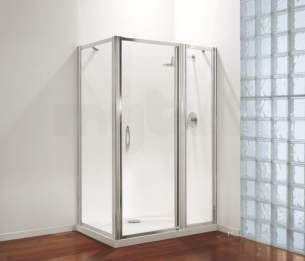Coram Premier Shower Enclosures -  1200mm Premier Inline Panel Polished Silver Etched Satin Modesty Panel 2