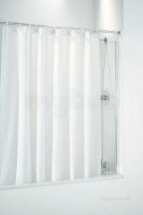 Coram Designer Bathscreens -  Coram Shower Curtain Screen 250mm White/plain Glass