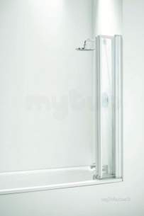 Coram Designer Bathscreens -  Coram 5 Folding Screen 1060mm White/plain Glass
