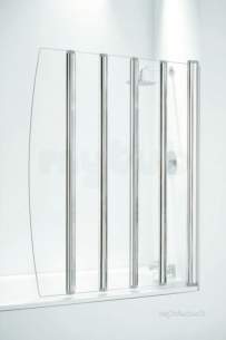 Coram Designer Bathscreens -  Coram 5 Folding Screen 1060mm White/plain Glass