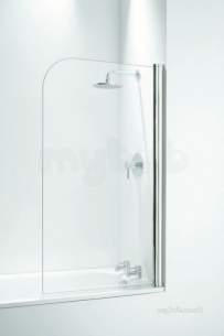 Coram Shower Enclosures and Bath Screens -  Coram 250mm Fixed Panel With Basket White/plain Glass