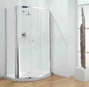 Coram Optima Shower Enclosures -  Coram Optima 1200mm Bowfront Door Wh/cl Door Only