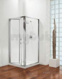 Coram Premier Shower Enclosures -  1000mm Premier Bifold Door Polished Silver Etched Satin Modesty Panel 1 Door Only
