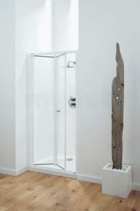 Coram Optima Shower Enclosures -  Coram Optima Bi Fold Door 900mm White/clear Glass Glass