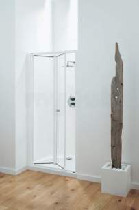 Coram Optima Shower Enclosures -  Coram Optima Bifold Door 900mm Chrome/clear Glass