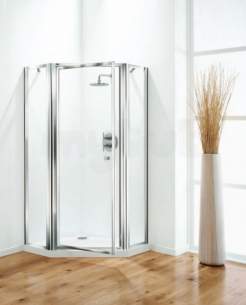 Coram Optima Shower Enclosures -  Coram Optima Pentagon Pack 900mm White/clear Glass Glass