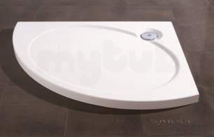 Coram Waterguard Shower Trays -  Coratech 1200 Crescent Slimline Right Hand Wh