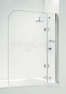 Coram Designer Bathscreens -  Coram Hinged Curved 1050mm Screen W/basket Chrome/plain Glass