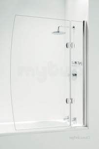 Coram Designer Bathscreens -  Coram Hinged D 1050mm Screen With Basket Chrome/plain Glass