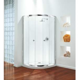 Coram Premier Shower Enclosures -  Coram 800 Premier Quad Door And Frame Set Polished Silver/clear Glass