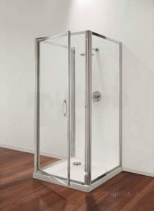 Coram Premier Shower Enclosures -  Premier Side Panels 760mm Polished Silver/satin Glass