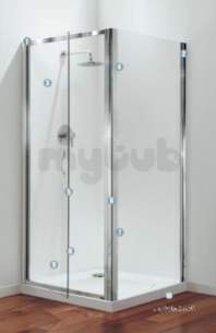 Coram Premier Shower Enclosures -  800mm Premier Quadrant Frame Pack Polished Silver Plain Glass
