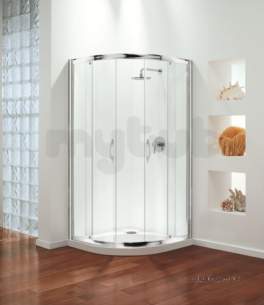 Coram Premier Shower Enclosures -  800mm Premier Quadrant Frame Pack Polished Silver Plain Glass