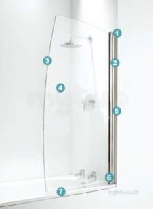 Coram Shower Enclosures and Bath Screens -  Coram 250mm Fixed Panel With Basket White/plain Glass