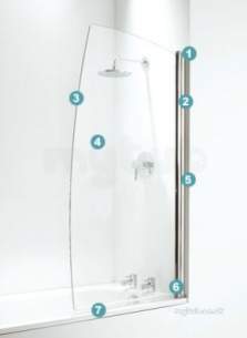 Coram Designer Bathscreens -  Coram Square Screen 800mm Chrome/plain Glass