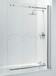 Coram Designer Bathscreens -  Coram Framless Sliding Screen 1065mm Chrome/plain Glass