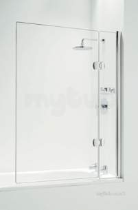 Coram Designer Bathscreens -  Coram Hinged Square 1050mm Screen With Basket Chrome/plain Glass