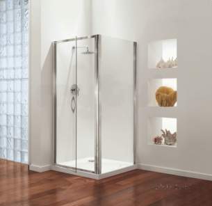 Coram Premier Shower Enclosures -  Premier Swing Door 800mm Polished/plain Glass Door Only