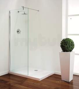 Coram Walk In and Accessories -  Coram Gl Tube Shower Panel Straight Brace 800mm Chrome/clear
